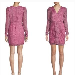 Bailey 44 Juniper Pink Ruffle Polka Dot Dress Size Small